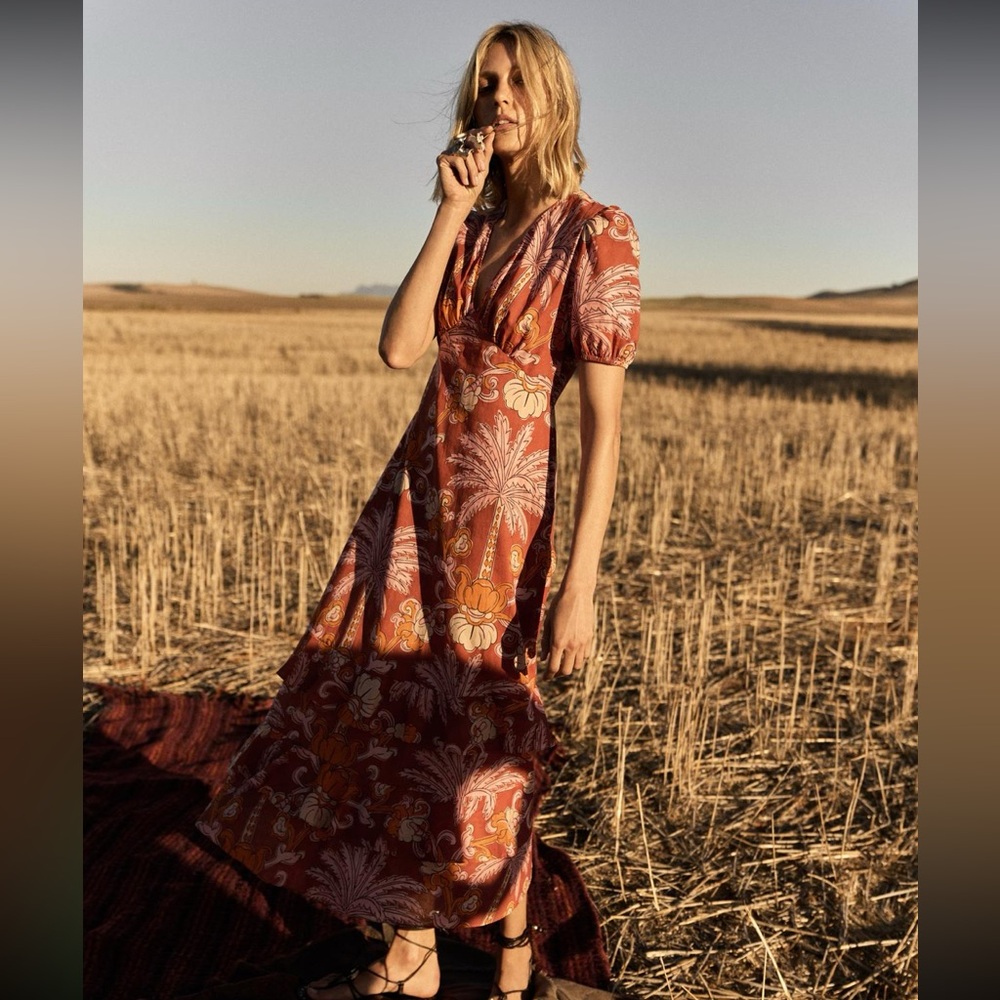 Not available Zara limited edition printed cotton frill style